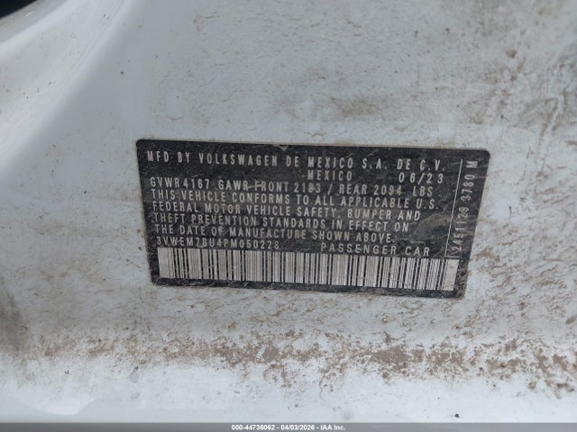 44736062 :رقم المزاد ، 3VWEM7BU4PM050228 vin ، 2023 Volkswagen Jetta 1.5t Se مزاد بيع