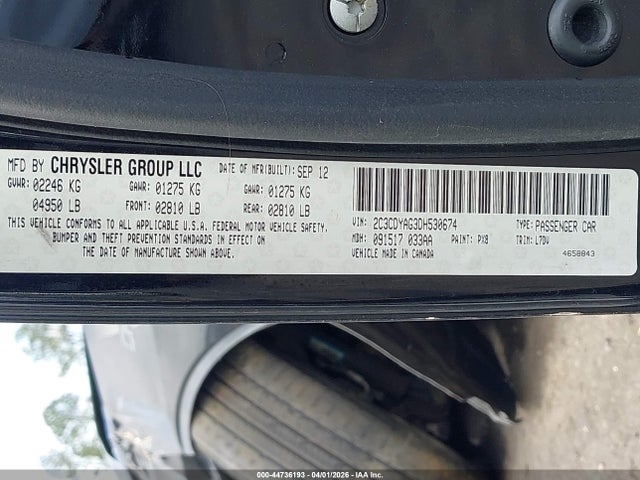 44736193 :رقم المزاد ، 2C3CDYAG3DH530674 vin ، 2013 Dodge Challenger Sxt مزاد بيع