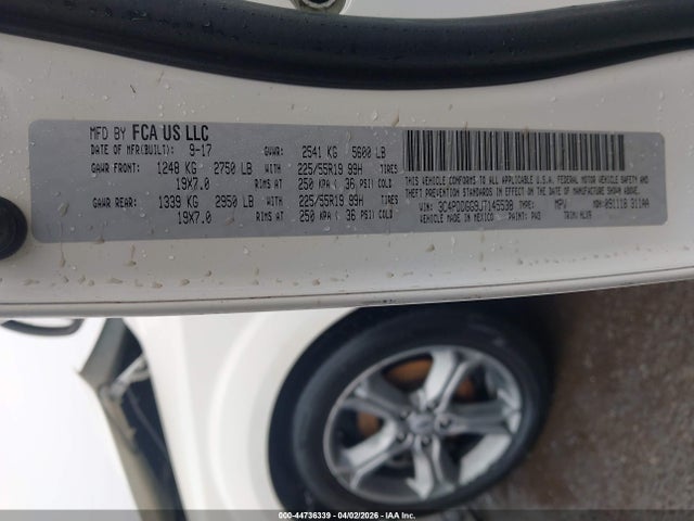 Aukcja sprzedaży 2018 Dodge Journey Crossroad Awd, vin: 3C4PDDGG9JT145538, numer aukcji: 44736339