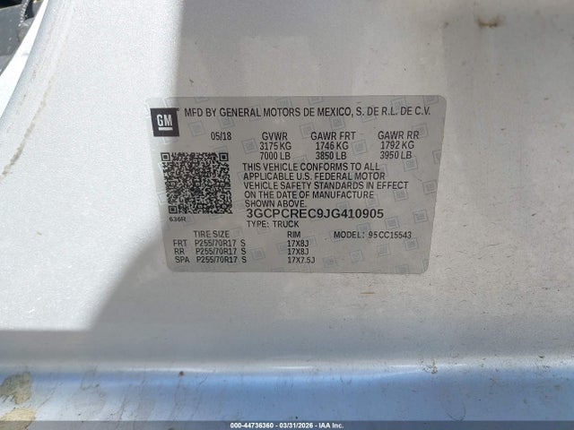 2018 CHEVROLET SILVERADO 1500 3GCPCREC9JG410905 Photo 8