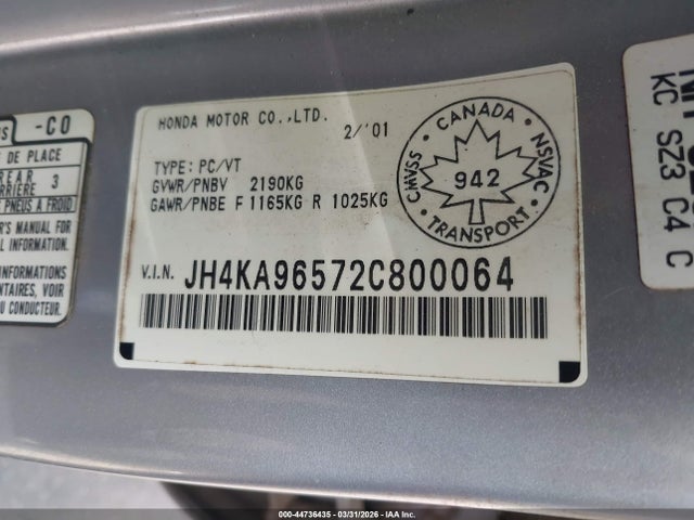 Aukcja sprzedaży 2002 Acura Rl 3.5, vin: JH4KA96572C800064, numer aukcji: 44736435