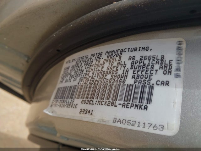 2003 TOYOTA AVALON 4T1BF28B83U283460 Photo 8