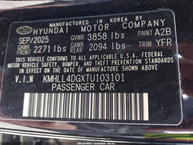 2026 Hyundai Elantra Se მანქანა იყიდება აუქციონზე, vin: KMHLL4DGXTU103101, აუქციონის ნომერი: 44736523