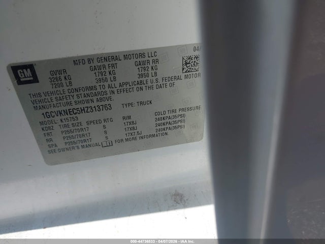 1GCVKNEC5HZ313763 Chevrolet Silverado 1500 Wt