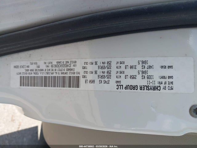 2012 Dodge Grand Caravan Crew მანქანა იყიდება აუქციონზე, vin: 2C4RDGDGXCR206190, აუქციონის ნომერი: 44736582