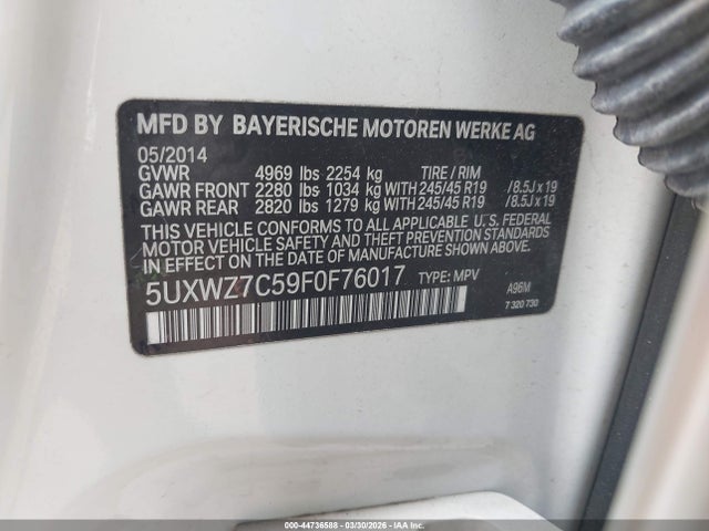 2015 BMW X3 5UXWZ7C59F0F76017 Photo 8