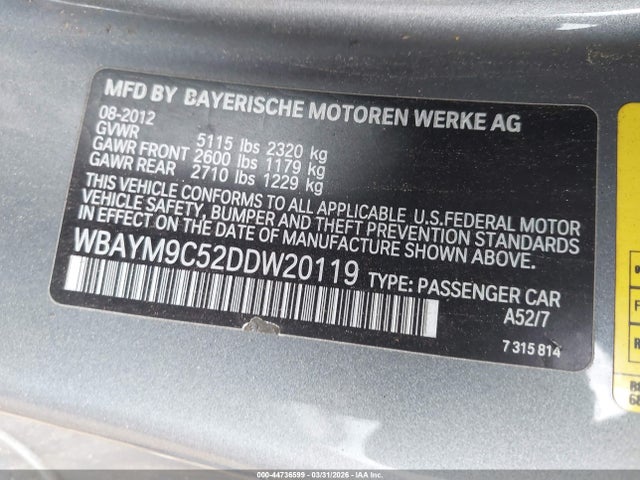 Aukcja sprzedaży 2013 Bmw 650i, vin: WBAYM9C52DDW20119, numer aukcji: 44736599