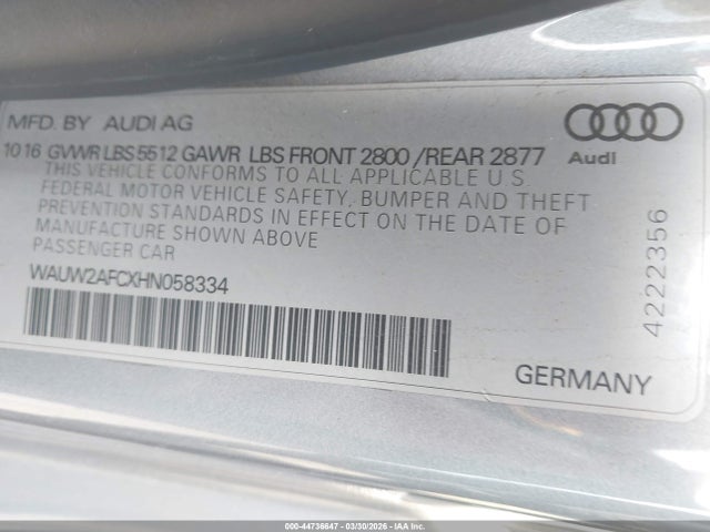 2017 AUDI A7 WAUW2AFCXHN058334 Photo 8