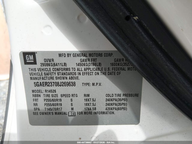 Продаж на аукціоні авто 2008 Buick Enclave Cxl, vin: 5GAER23708J269638, номер лоту: 44736662