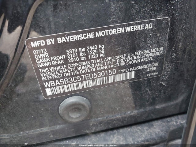 2014 BMW 535I WBA5B3C57ED530150 Photo 8