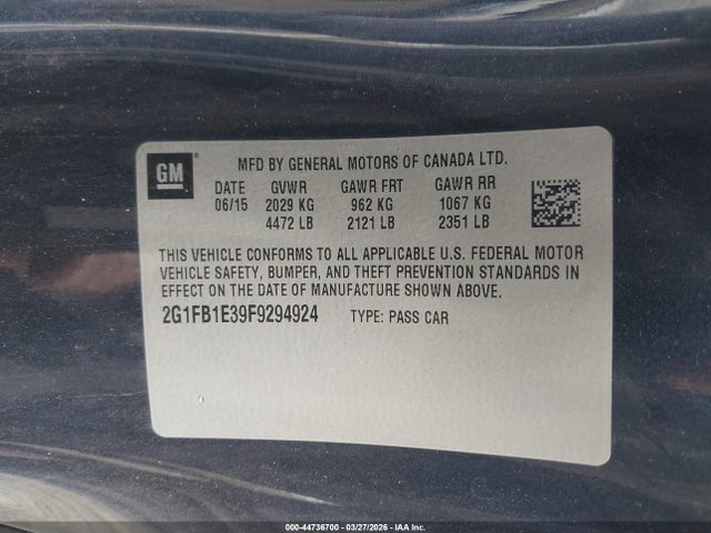 2015 CHEVROLET CAMARO 2G1FB1E39F9294924 Photo 8