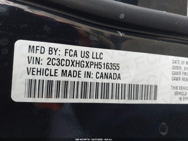 Aukcja sprzedaży 2023 Dodge Charger Gt, vin: 2C3CDXHGXPH516355, numer aukcji: 44736719