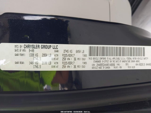 Продажа на аукционе авто 2010 Chrysler Town & Country Touring, vin: 2A4RR5DX4AR148896, номер лота: 44736760