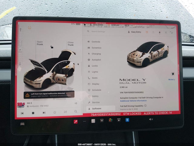 Aukcja sprzedaży 2026 Tesla Model Y All-wheel Drive/long Range Launch Series/premium All-wheel Drive, vin: 7SAYGDEE5TA592852, numer aukcji: 44736857