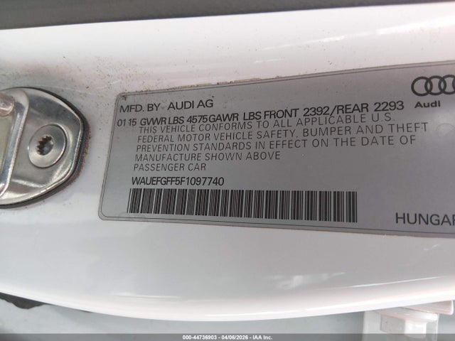 Aukcja sprzedaży 2015 Audi A3 2.0t Premium, vin: WAUEFGFF5F1097740, numer aukcji: 44736903