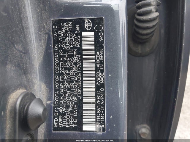 2014 TOYOTA PRIUS JTDKN3DU0E1770774 Photo 8