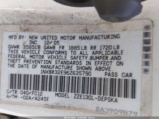 2006 TOYOTA COROLLA 1NXBR32E96Z635790 Photo 8