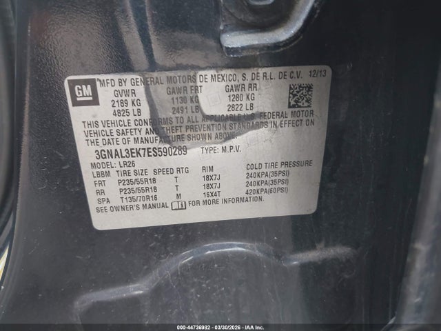 3GNAL3EK7ES590289 Chevrolet Captiva Sport Lt