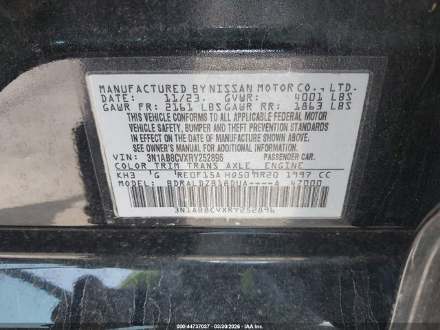 3N1AB8CVXRY252896 Nissan Sentra Sv Xtronic Cvt