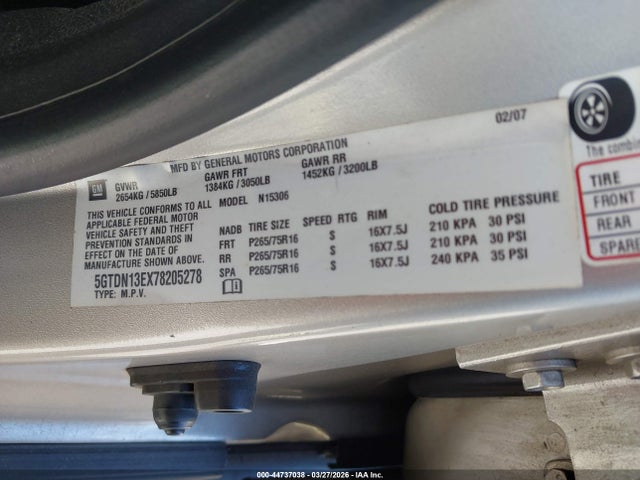 2007 HUMMER H3 SUV 5GTDN13EX78205278 Photo 8