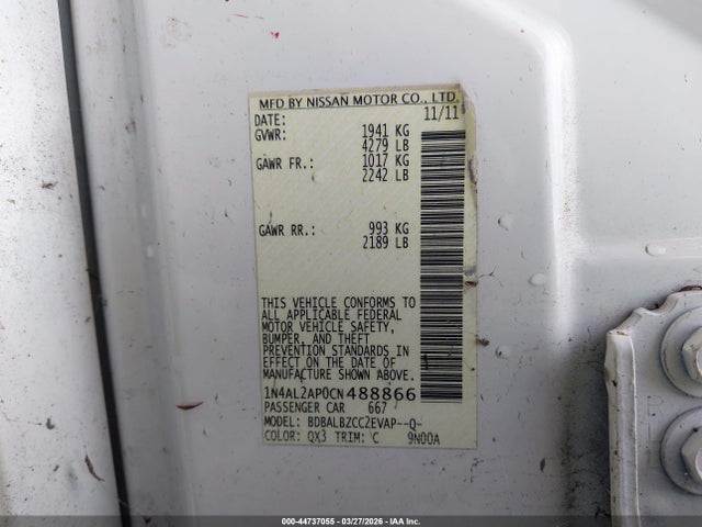 2012 NISSAN ALTIMA 1N4AL2AP0CN488866 Photo 8