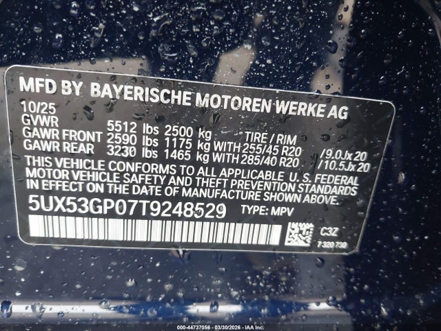 5UX53GP07T9248529 BMW X3 30 Xdrive