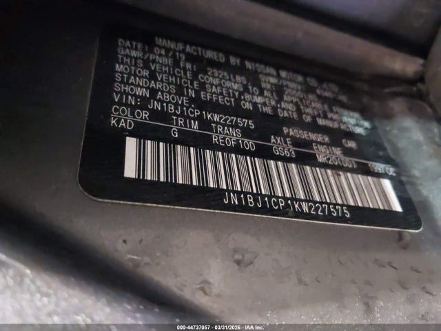 Auction sale of the 2019 Nissan Rogue Sport S, vin: JN1BJ1CP1KW227575, lot number: 44737057