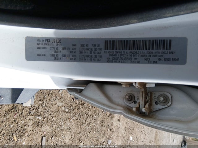 44737074 :رقم المزاد ، 1C6SRFLT5LN215928 vin ، 2020 Ram 1500 Rebel  4x4 5'7 Box مزاد بيع