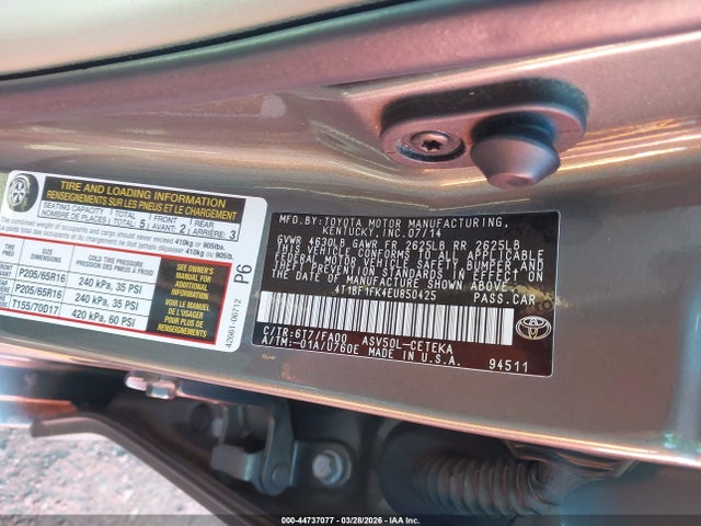 Toyota CAMRY L 2014 4T1BF1FK4EU850425 Image 9