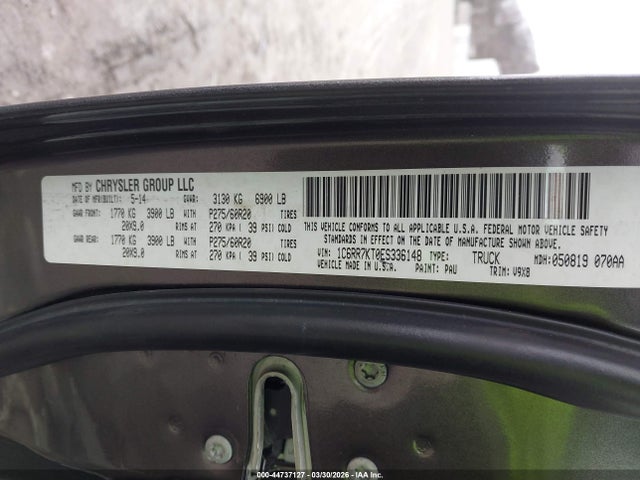 Aukcja sprzedaży 2014 Ram 1500 Express, vin: 1C6RR7KT0ES336148, numer aukcji: 44737127