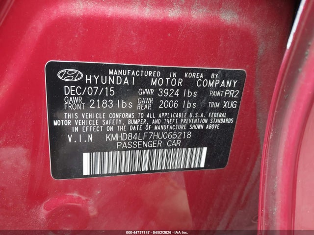 2017 HYUNDAI ELANTRA KMHD84LF7HU065218 Photo 8