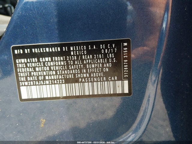 2018 VOLKSWAGEN JETTA 3VW2B7AJ5JM214223 Photo 8