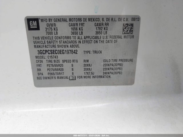 Chevrolet Silverado 1500 1lz 2014 3GCPCSEC0EG197842 Image 9