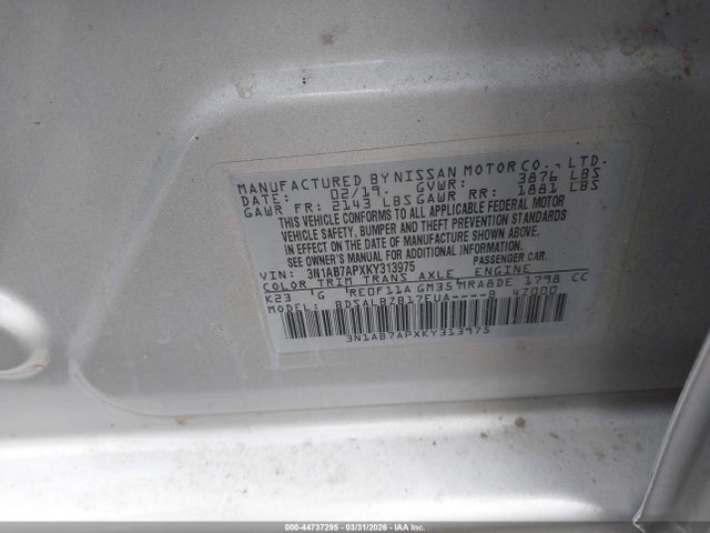 Nissan SENTRA S 2019 3N1AB7APXKY313975 Image 9