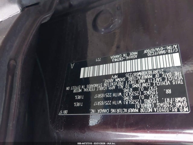 2T3RFREVXHW687235 Toyota Rav4 Xle