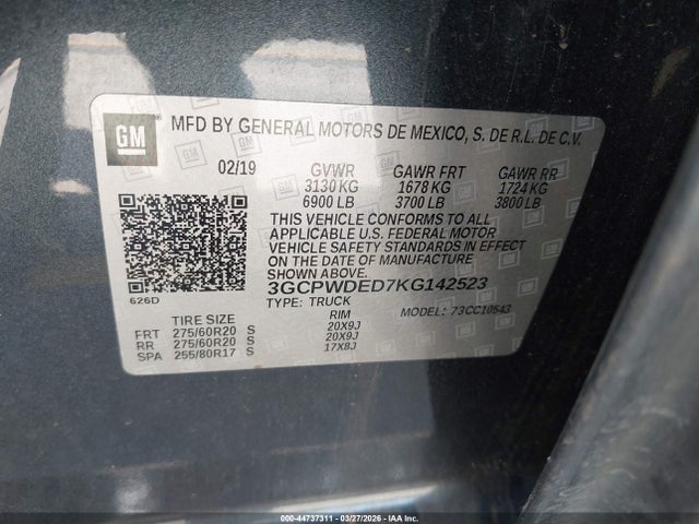 3GCPWDED7KG142523 Chevrolet Silverado 1500 Rst