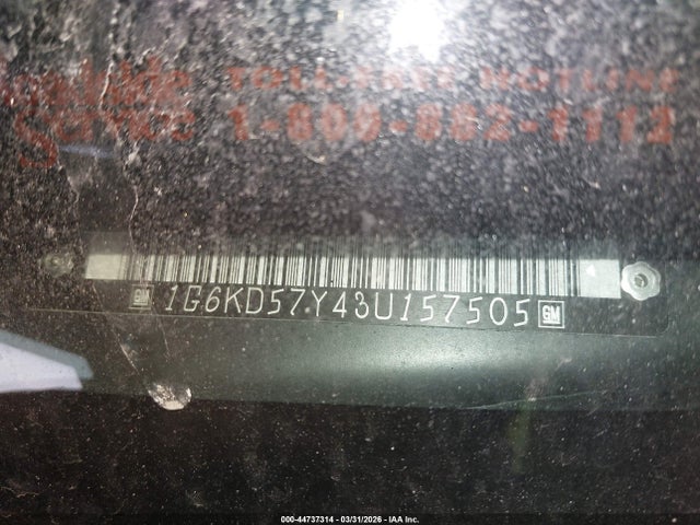 Auction sale of the 2003 Cadillac Deville Standard, vin: 1G6KD57Y43U157505, lot number: 44737314