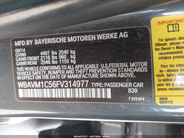 2015 BMW X1 WBAVM1C56FV314977 Photo 8
