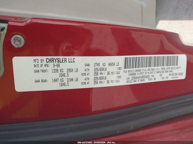 Продаж на аукціоні авто 2009 Dodge Grand Caravan Se, vin: 2D8HN44E49R534656, номер лоту: 44737403