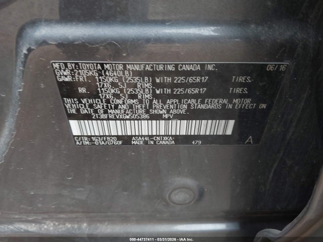 2016 TOYOTA RAV4 2T3BFREVXGW505386 Photo 8