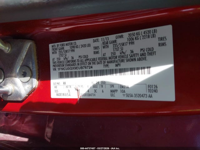1FMCU0GX9EUB76724 Ford ESCAPE SE