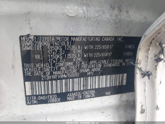 Toyota RAV4 LE 2021 2T3H1RFVXMW150092 Image 9
