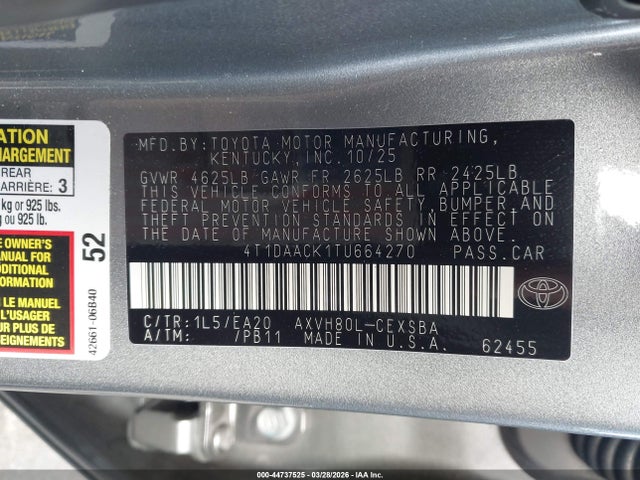 Toyota CAMRY SE 2026 4T1DAACK1TU664270 Image 9