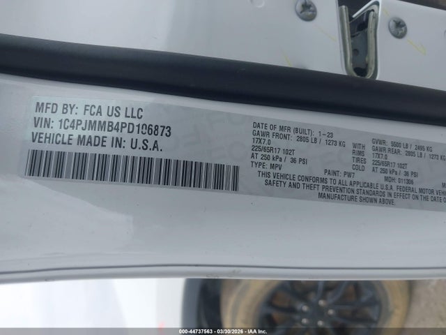 1C4PJMMB4PD106873 Jeep Cherokee Altitude Lux 4x4