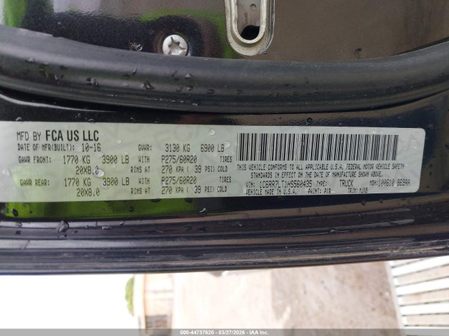44737620 :رقم المزاد ، 1C6RR7LT1HS560435 vin ، 2017 Ram 1500 Lone Star  4x4 5'7 Box مزاد بيع