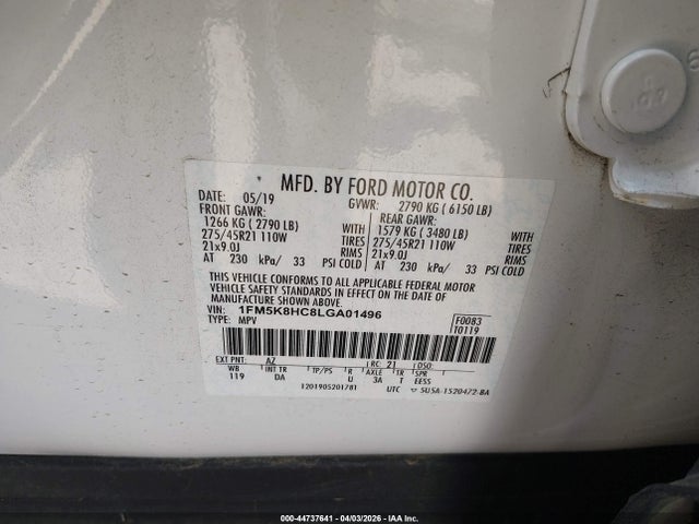 Ford Explorer Platinum 2020 1FM5K8HC8LGA01496 Image 9