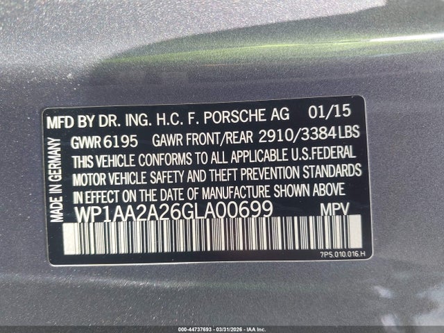 2016 PORSCHE CAYENNE WP1AA2A26GLA00699 Photo 8