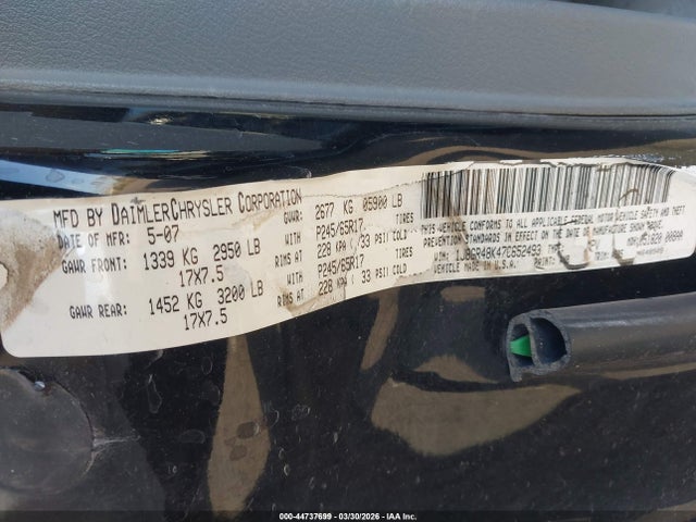 2007 JEEP GRAND CHEROKEE 1J8GR48K47C652493 Photo 8
