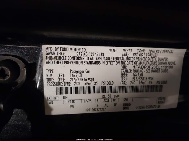 Aukcja sprzedaży 2014 Ford Focus Se, vin: 1FADP3F23EL118188, numer aukcji: 44737722
