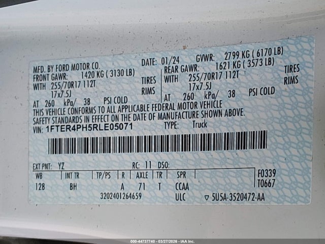 2024 FORD RANGER 1FTER4PH5RLE05071 Photo 8